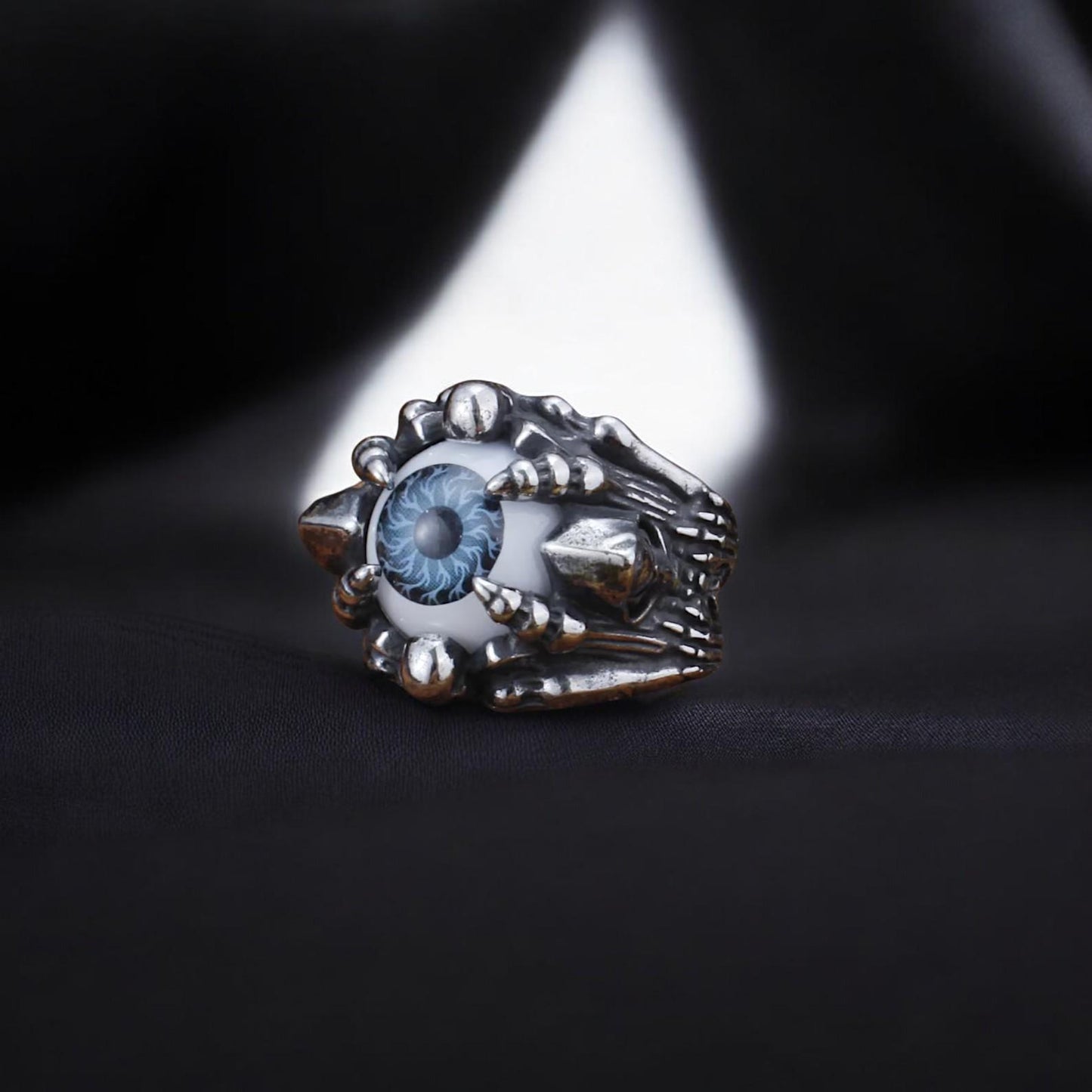 Evil Spirit Skull Eye Ring | Stainless Steel Gothic Ring | Dark Fantasy Jewelry | Celtic Skull Ring | Occult Biker Ring | Gift for Him & Her
