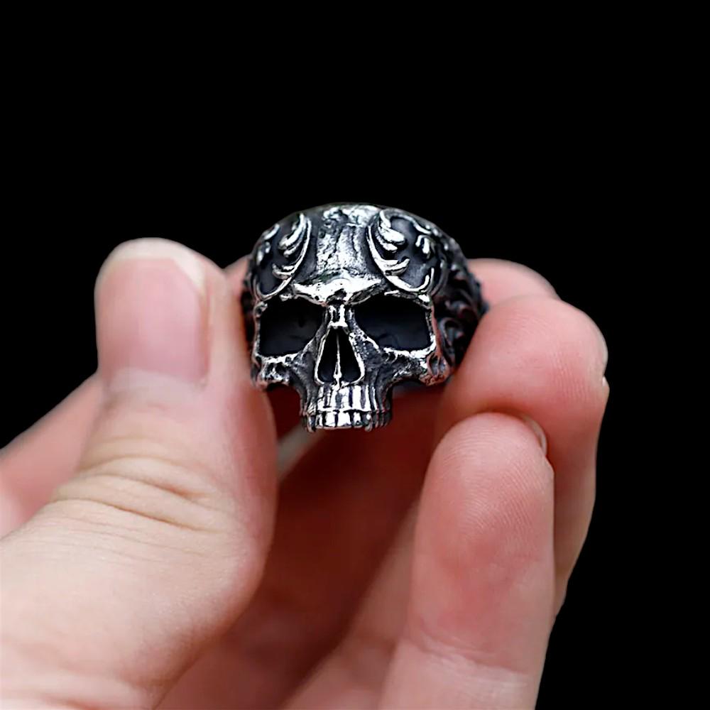 Half Skull Stainless Steel Ring