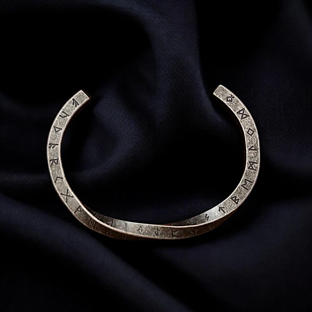 Viking Twisted Rune Bracelet | Norse Stainless Steel Cuff | Nordic Turkic Rune Bangle for Men | Pagan Jewelry | Gift for Him