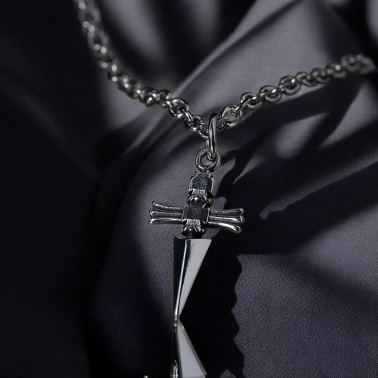 Judgement Chain Necklace, Gothic Stainless Steel Pendant for Men & Women, Punk Rock Chain, Edgy Statement Jewelry, Gift for Her or Him