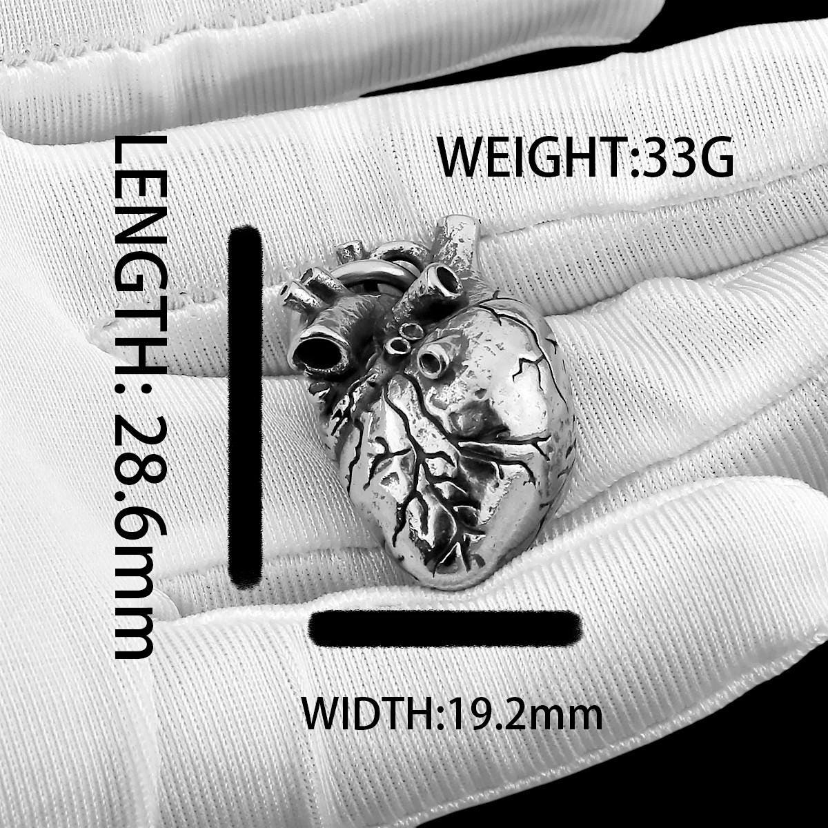 Anatomical Heart Necklace | 316L Stainless Steel Heart Pendant | Gothic Medical Jewelry | Anatomical Organ Necklace | Gift for Him & Her
