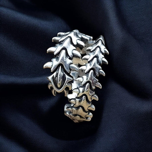 Kaneki Ken Kagune Spine Ring, Anime Ghoul Dragon Bone Ring, Gothic Punk Stainless Steel Ring for Men, Oxidized Bone Jewelry, Spine Bone Ring