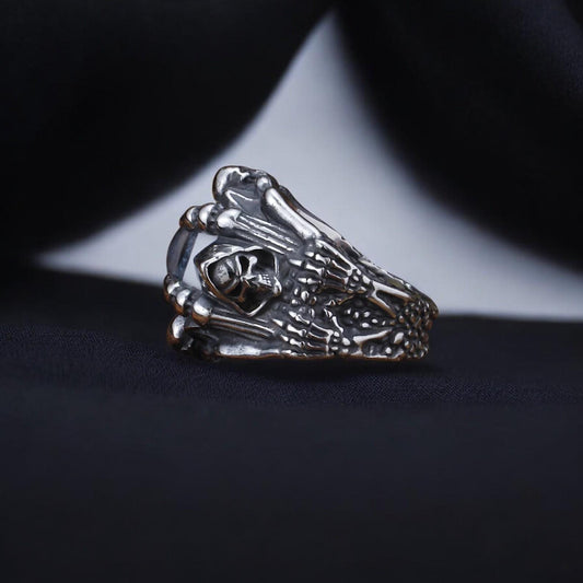 Evil Spirit Skull Eye Ring | Stainless Steel Gothic Ring | Dark Fantasy Jewelry | Celtic Skull Ring | Occult Biker Ring | Gift for Him & Her