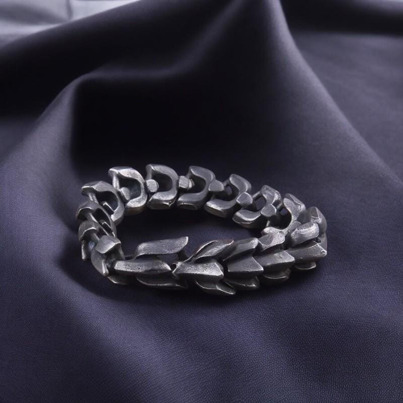 Dragon Bracelet for Men | Stainless Steel Gothic Bracelet | Oxidized Stainless Steel Biker Bracelet | Viking Dragon Jewelry | Gift for Him
