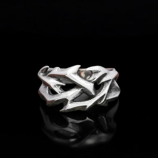 Gothic Spike Thorn Ring | Celtic Stainless Steel Branch Ring | Handmade Punk Jewelry for Men & Women | Nature-Inspired Goth Gift