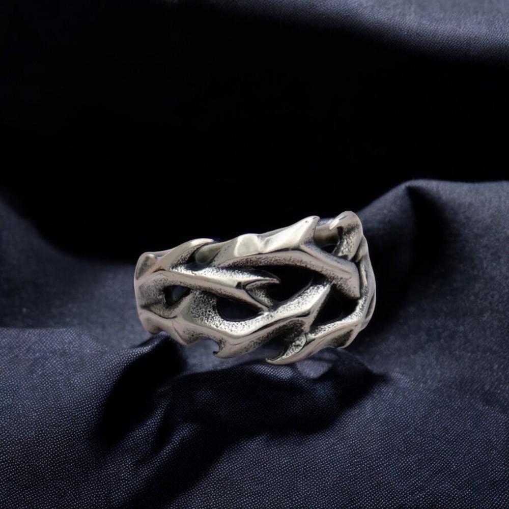 Gothic Spike Thorn Ring | Celtic Stainless Steel Branch Ring | Handmade Punk Jewelry for Men & Women | Nature-Inspired Goth Gift