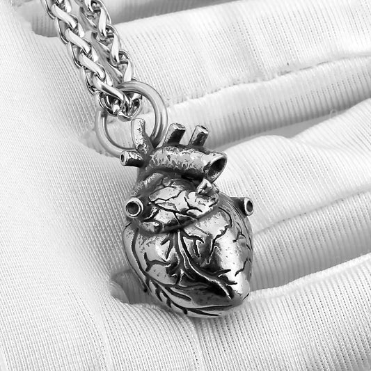Anatomical Heart Necklace | 316L Stainless Steel Heart Pendant | Gothic Medical Jewelry | Anatomical Organ Necklace | Gift for Him & Her