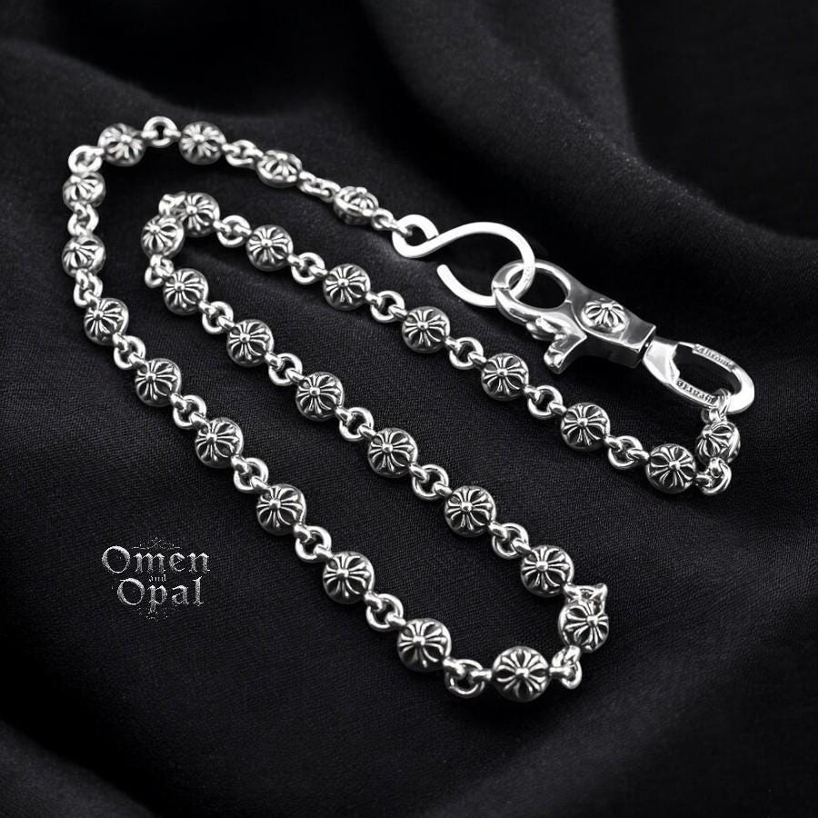 CH Ball Wallet Chain S Hook, CH Handmade Punk Cross Wallet Chain, CH Gothic Biker Jean Chain, Retro Hip Hop Bag Chain, Unisex Alt Gift