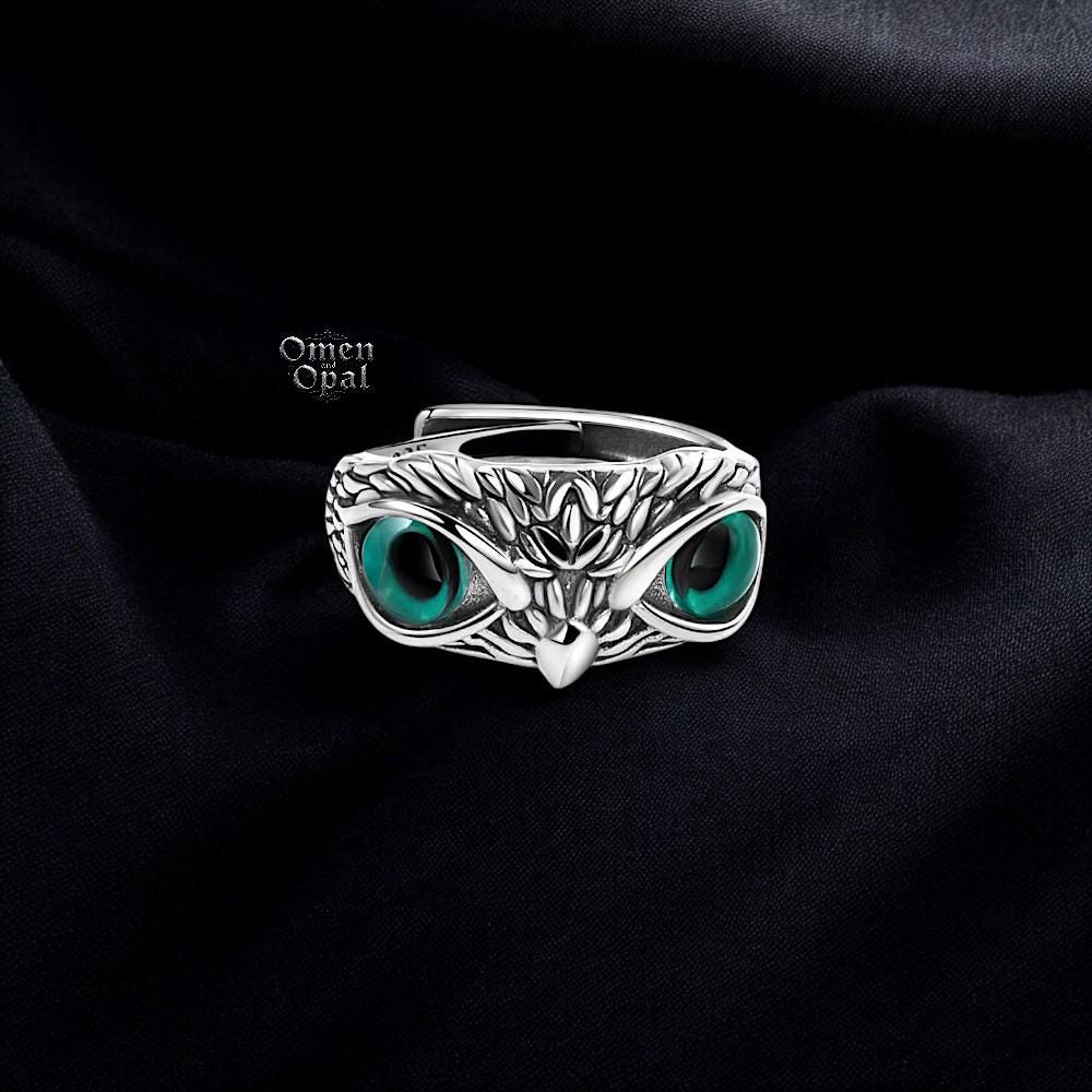 Owl Silver Ring 925 | Sterling Silver Adjustable Ring | Nature Inspired Owl Jewelry | Wisdom Seeker Gift | Unique Handmade Ring