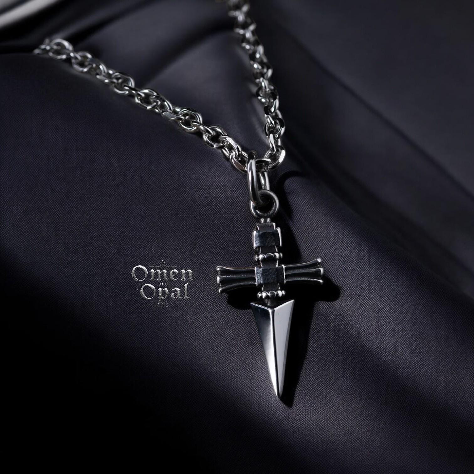 Judgement Chain Necklace, Gothic Stainless Steel Pendant for Men & Women, Punk Rock Chain, Edgy Statement Jewelry, Gift for Her or Him