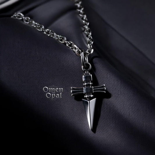 Judgement Chain Necklace, Gothic Stainless Steel Pendant for Men & Women, Punk Rock Chain, Edgy Statement Jewelry, Gift for Her or Him