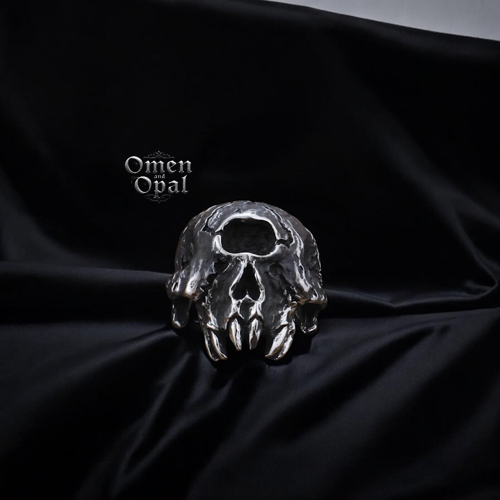 One Eye Demon Skull Ring | Stainless Steel Gothic Reaper Ring | Dark Souls Lich Ring | Celtic Biker Jewelry | LARP Ring | Gift for Him & Her