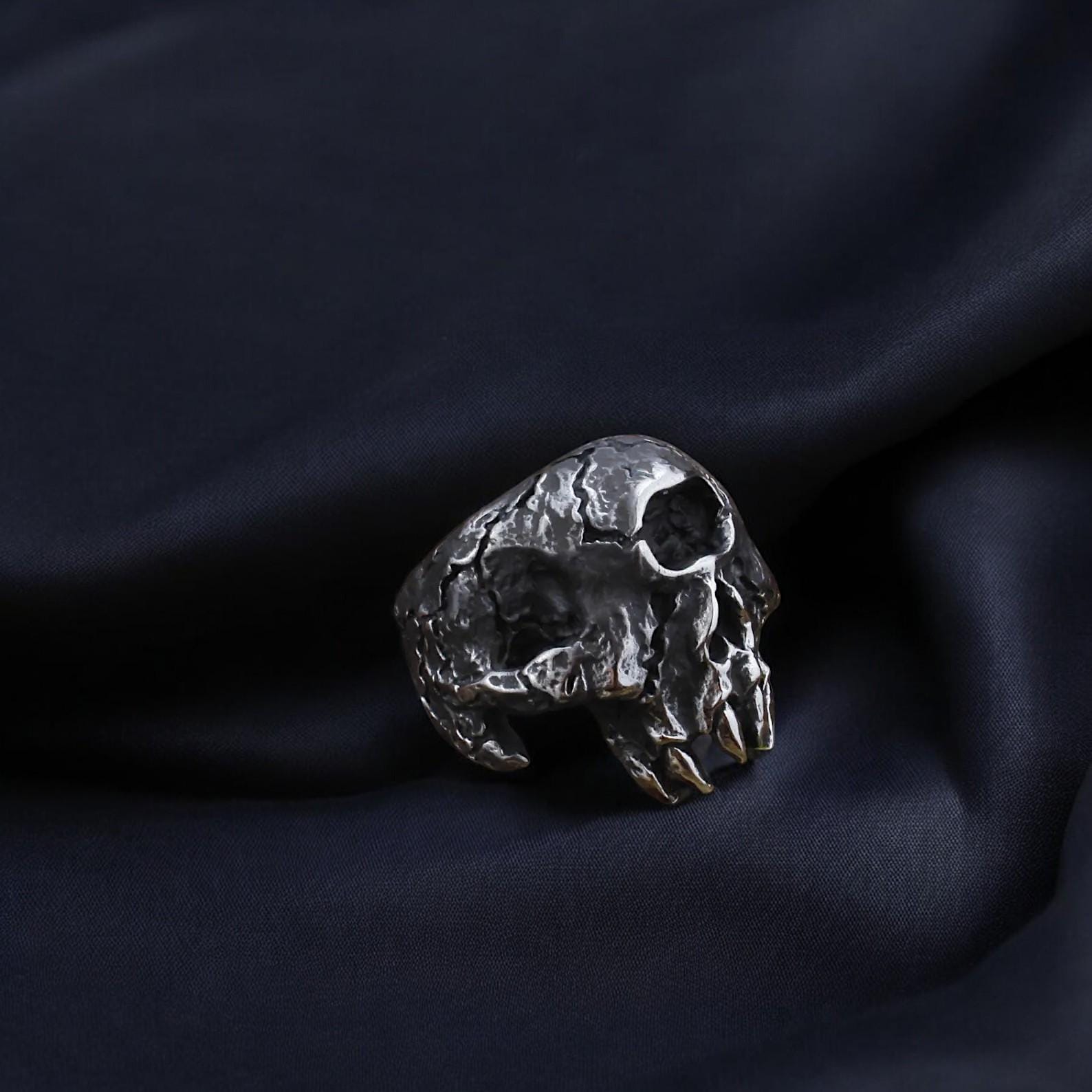 One Eye Demon Skull Ring | Stainless Steel Gothic Reaper Ring | Dark Souls Lich Ring | Celtic Biker Jewelry | LARP Ring | Gift for Him & Her