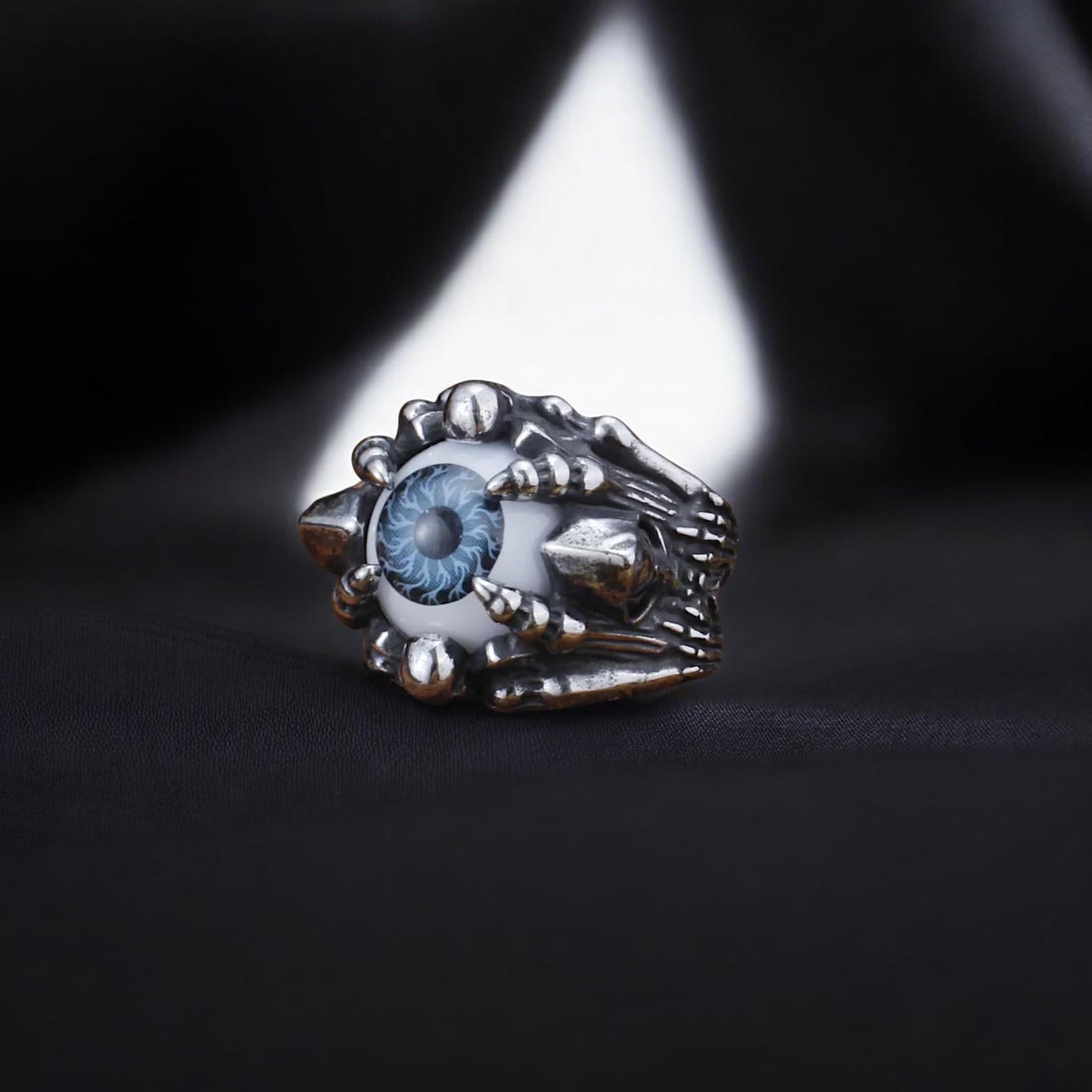 Evil Spirit Skull Eye Ring | Stainless Steel Gothic Ring | Dark Fantasy Jewelry | Celtic Skull Ring | Occult Biker Ring | Gift for Him & Her
