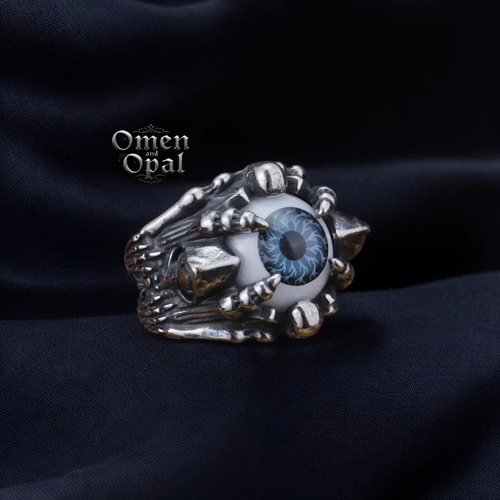 Evil Spirit Skull Eye Ring | Stainless Steel Gothic Ring | Dark Fantasy Jewelry | Celtic Skull Ring | Occult Biker Ring | Gift for Him & Her