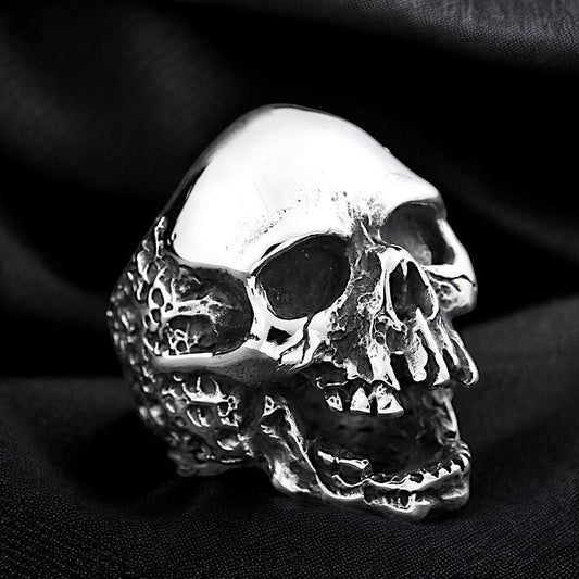 Yelling Skull Ring | Gothic Reaper LARP Ring | Stainless Steel Dark Souls Biker Jewelry | Celtic Lich Skull Ring | Gift for Him & Her