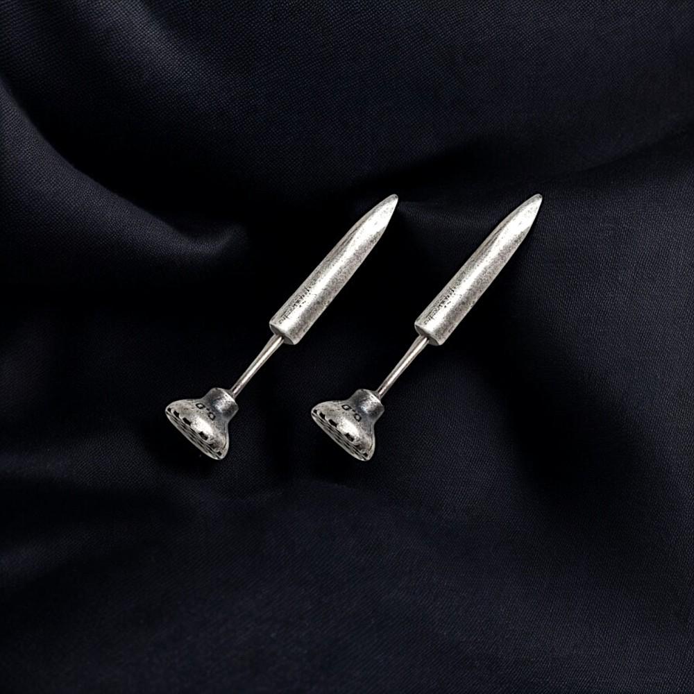 925 Sterling Silver Punk Earrings | Retro Nail Stud Earrings | Trendy Gothic Jewelry for Women | Luxury Statement Gift for Her & Friends