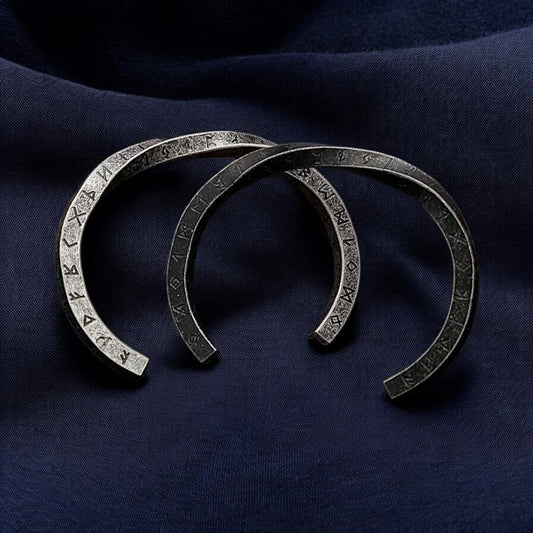 Viking Twisted Rune Bracelet | Norse Stainless Steel Cuff | Nordic Turkic Rune Bangle for Men | Pagan Jewelry | Gift for Him