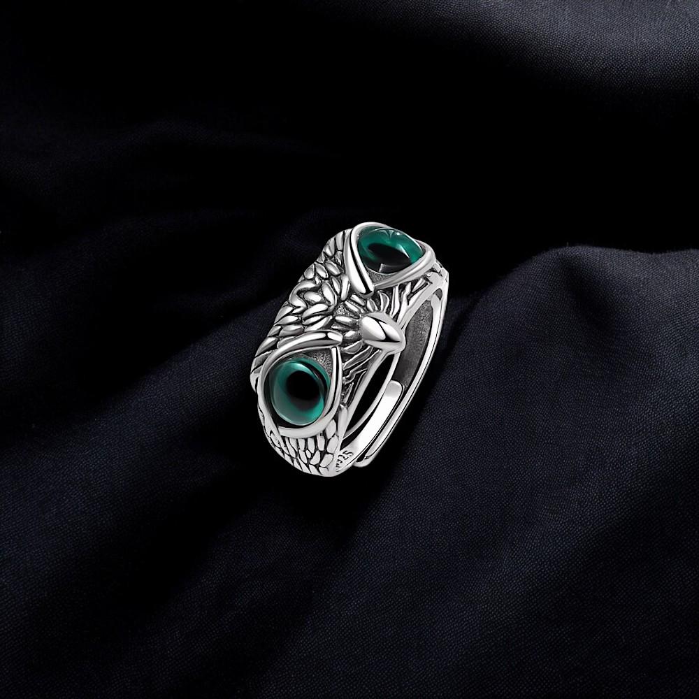 Owl Silver Ring 925 | Sterling Silver Adjustable Ring | Nature Inspired Owl Jewelry | Wisdom Seeker Gift | Unique Handmade Ring