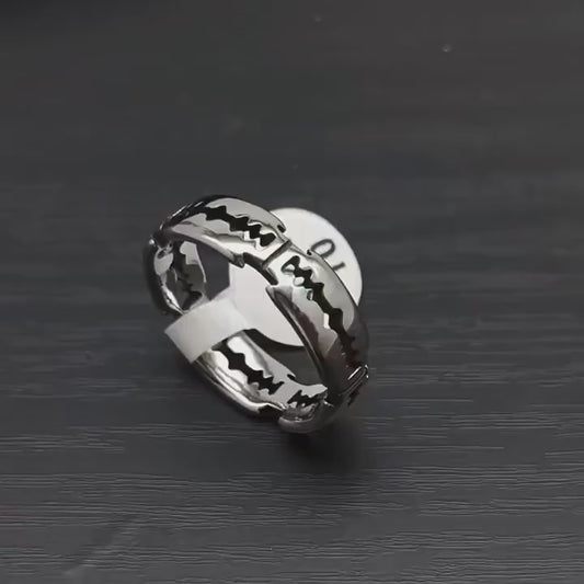 Razor Blade Ring | Stainless Steel Gothic Ring | Punk Rock Jewelry | Edgy Stackable Ring for Men & Women | Alternative Fashion Accessory