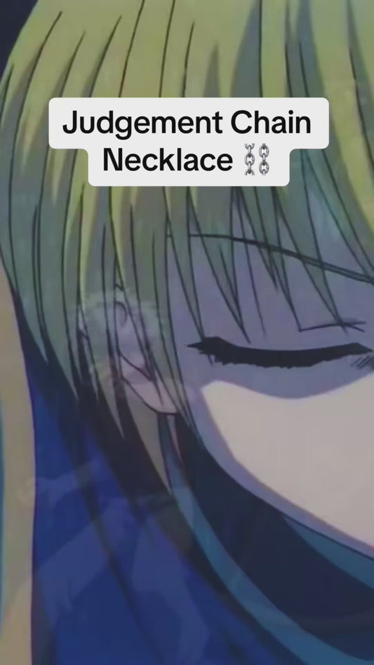 Kurapika Judgement Chain Necklace HxH – Gothic Anime Pendant, Edgy Unisex Jewelry Gift
